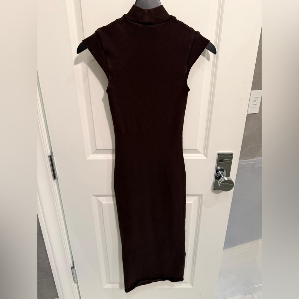 Zara Dark Brown Midi Dress